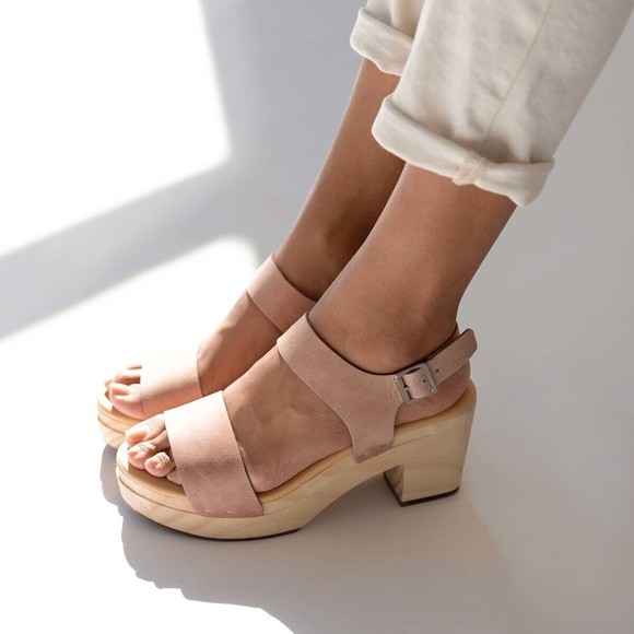 Nisolo Shoes - Nisolo Anthropologie All Day Open Toe Desert Rose Leather Clogs Sz 9.5 NWOB $170